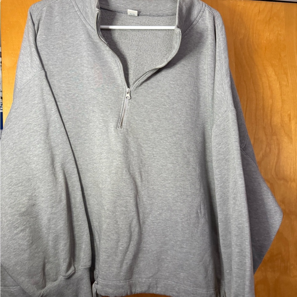Gray Quarter-Zip Women's Sweatshirt